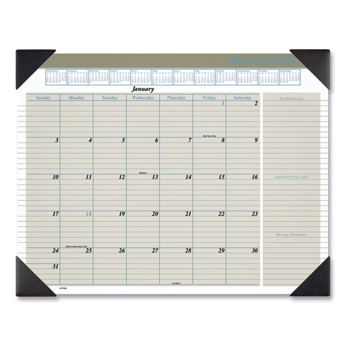 Executive Monthly Desk Pad Calendar, 22 X 17, Buff, 2021