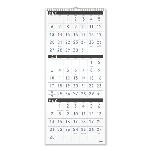 Contemporary Three-monthly Reference Wall Calendar, 12 X 27, 2020-2022
