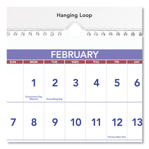 Horizontal-format Three-month Reference Wall Calendar, 24 X 12, 2021