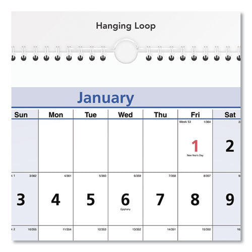 Quicknotes Three-month Wall Calendar, Horizontal Format, 24 X 12, 2021