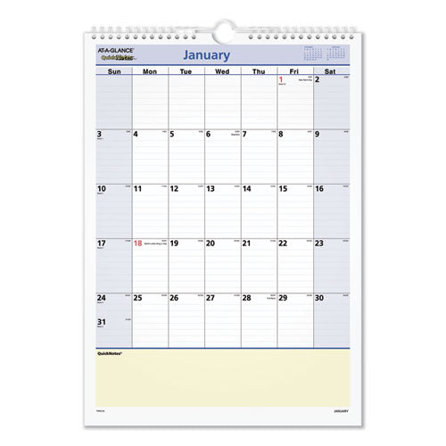 Quicknotes Wall Calendar, 12 X 17, 2021