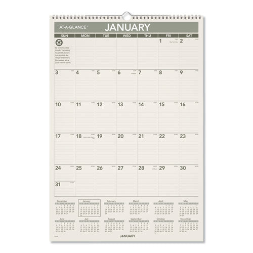 Recycled Wall Calendar, 15 X 12, 2021