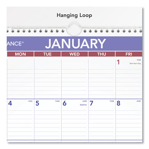 Erasable Wall Calendar, 12 X 17, White, 2021