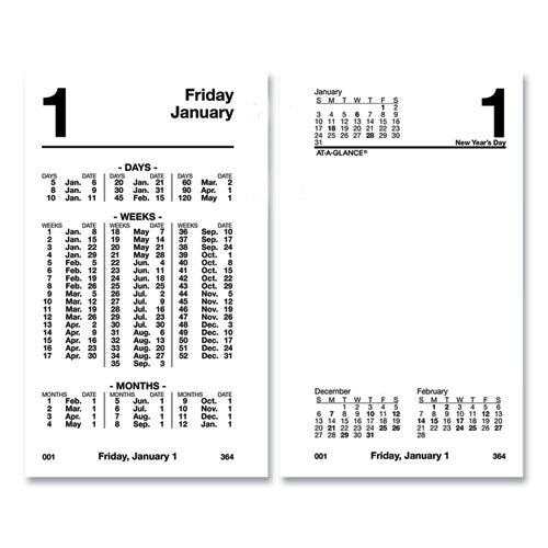 Financial Desk Calendar Refill, 3.5 X 6, White, 2021