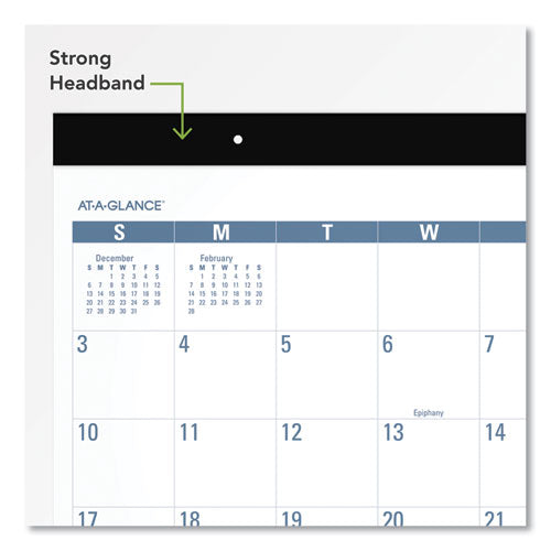 Easy-to-read Monthly Desk Pad, 22 X 17, Easy-to-read, 2021