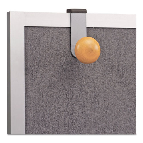 Cubicle Garment Peg, 1 Hook, 1 1-5 X 1 3-8 X 4 3-10, Metallic Gray