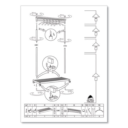 Garment Racks, Two-sided, 2-shelf Coat Rack, 6 Hanger-6 Hook, 44.8w X 21.67d X 70.8h, Silver Steel-wood