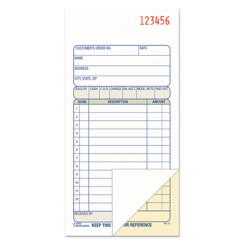 2-part Sales Book, 3 3-8 X 6 11-16, Carbonless, 50 Sets-book