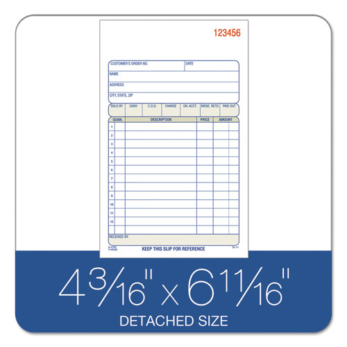 2-part Sales Book, 6 11-16 X 4 3-16, Carbonless, 50 Sets-book