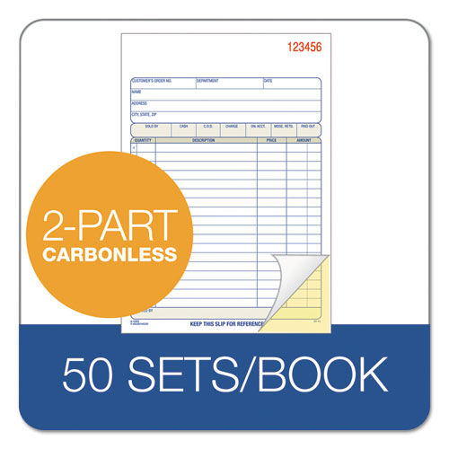 2-part Sales Book, 7 15-16 X 5 9-16, Carbonless, 50 Sets-book