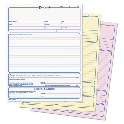 Contractor Proposal Form, 3-part Carbonless, 8 1-2 X 11 7-16, 50 Forms