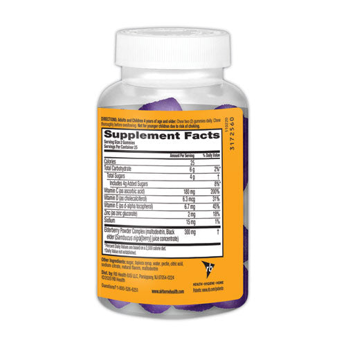 Immune Support Gummies With Elderberry, 50-bottle