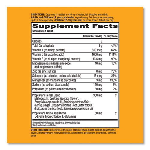 Immune Support Effervescent Tablet, Very Berry, 30 Count