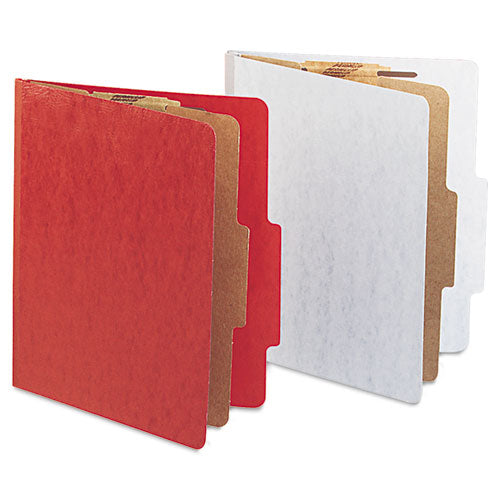 20 Pt. Presstex Classification Folders, 1 Divider, Letter Size, Red, 10-box