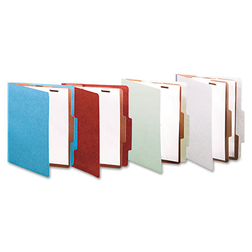Pressboard Classification Folders, 2 Dividers, Letter Size, Sky Blue, 10-box