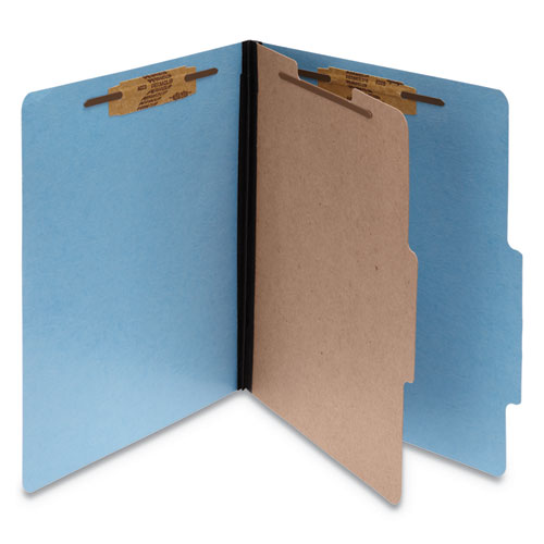 Colorlife Presstex Classification Folders, 1 Divider, Letter Size, Light Blue, 10-box