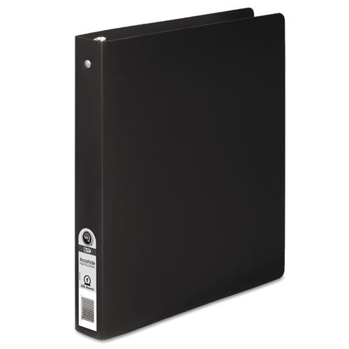 Accohide Poly Round Ring Binder, 3 Rings, 1" Capacity, 11 X 8.5, Black