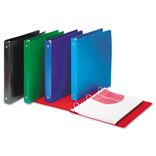 Accohide Poly Round Ring Binder, 3 Rings, 1" Capacity, 11 X 8.5, Dark Blue