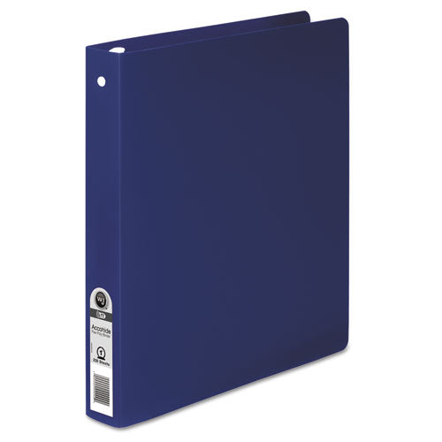 Accohide Poly Round Ring Binder, 3 Rings, 1" Capacity, 11 X 8.5, Dark Blue