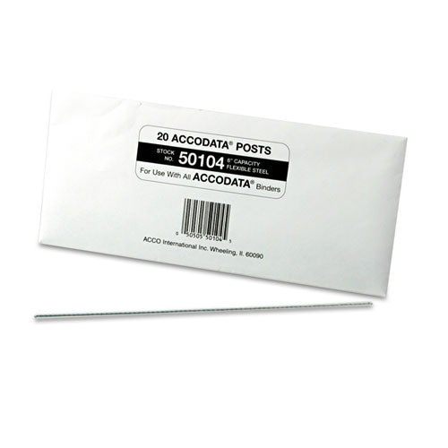 Data Flex 8-1-2 Nylon Posts For Top-bottom Loading Binders, 6" Cap, 20-pack