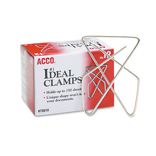Ideal Clamps, Large (no. 1), Silver, 12-box