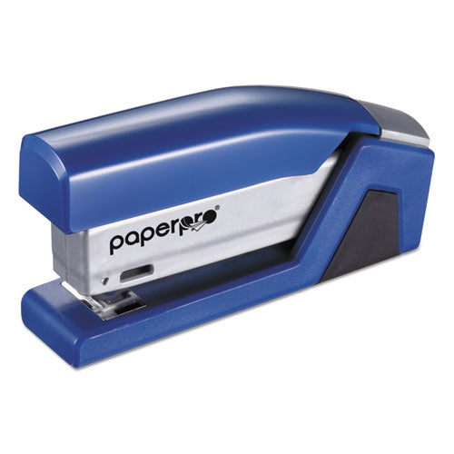 Injoy Spring-powered Compact Stapler, 20-sheet Capacity, Blue