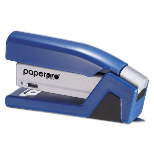 Injoy Spring-powered Compact Stapler, 20-sheet Capacity, Blue