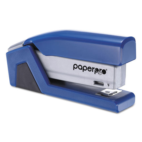 Injoy Spring-powered Compact Stapler, 20-sheet Capacity, Blue