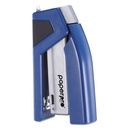 Injoy Spring-powered Compact Stapler, 20-sheet Capacity, Blue