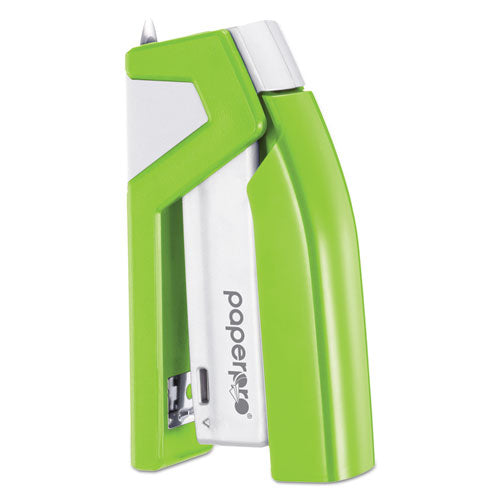 Injoy Spring-powered Compact Stapler, 20-sheet Capacity, Green