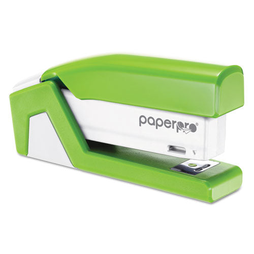 Injoy Spring-powered Compact Stapler, 20-sheet Capacity, Green