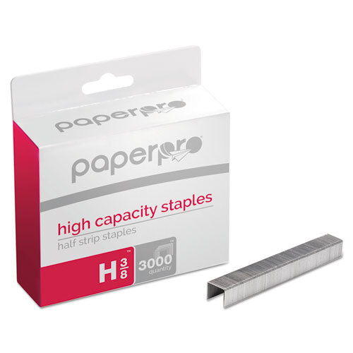 Premium High-capacity Staples, 0.38" Leg, 0.5" Crown, Steel, 3,000-box