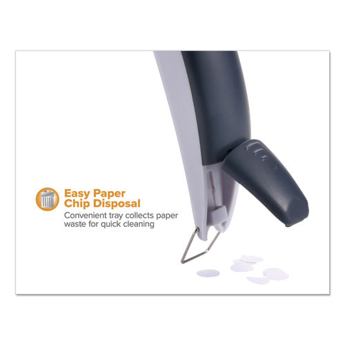 Ez Squeeze One-hole Punch, 10-sheet Capacity, Gray
