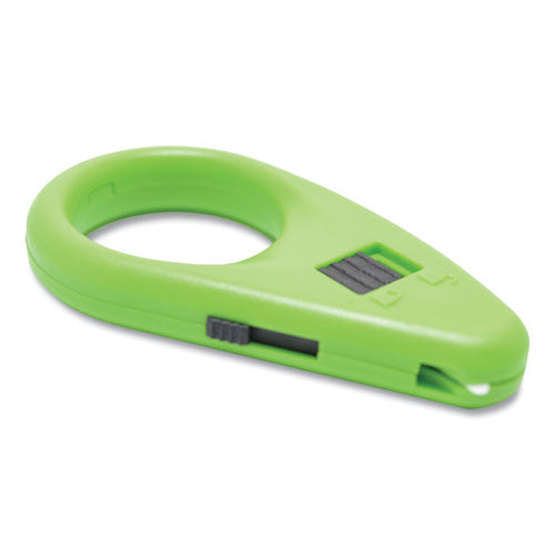 Compact Safety Ceramic Blade Box Cutter, 2.25", Fixed Blade, Green
