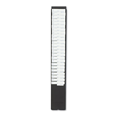 25-pocket Expanding Time Card Rack, Plastic, Black