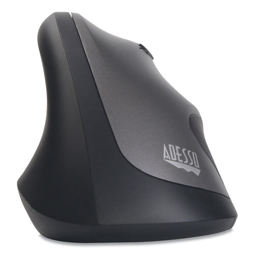 Imouse® A20 Antimicrobial Vertical Wireless Mouse, 2.4 Ghz Frequency-33 Ft Wireless Range, Right Hand Use, Black-granite