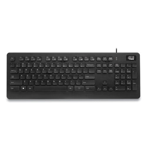 Easytouch 631ub Antimicrobial Waterproof Keyboard, 104 Keys, Black