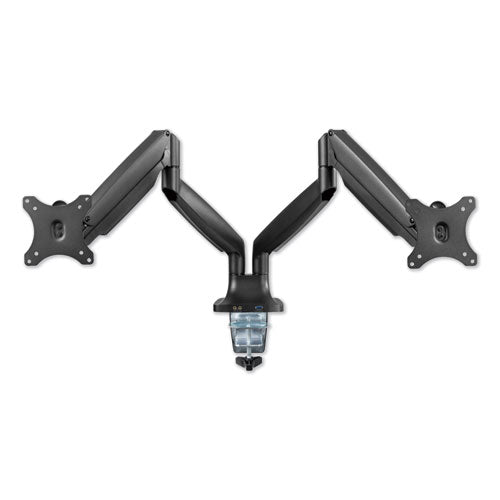 Adaptivergo Heavy-duty Articulating Dual Monitor Arm With Usb And Audio, 30", Black