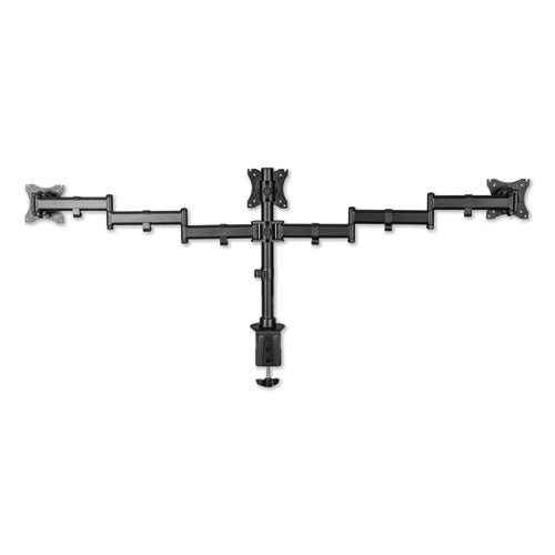 Adaptivergo Pole-mounted Monitor Arm, Triple Monitor Up To 27", Black