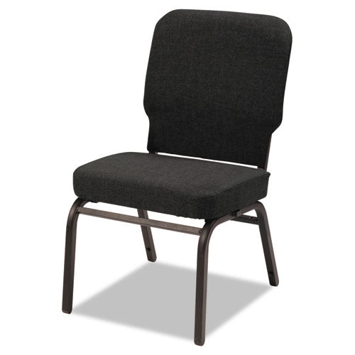 Oversize Stack Chair Without Arms, Fabric Upholstery, Black Seat-black Back, Black Base, 2-carton