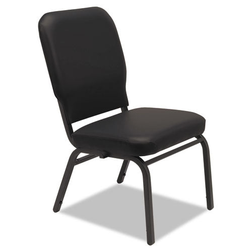 Oversize Stack Chair Without Arms, Vinyl Upholstery, Black Seat-black Back, Black Base, 2-carton