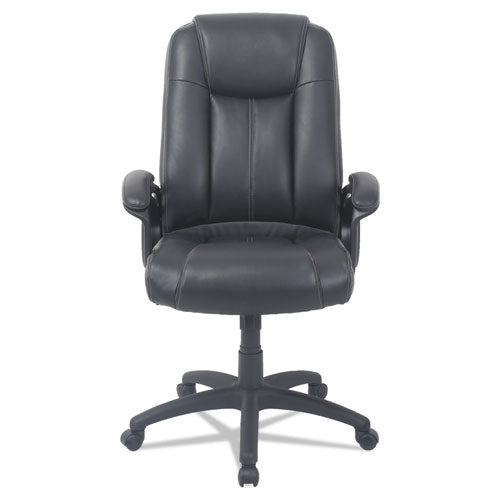 Alera Cc Series Executive High Back Leather Chair, Supports Up To 275 Lbs., Black Seat-black Back, Black Base
