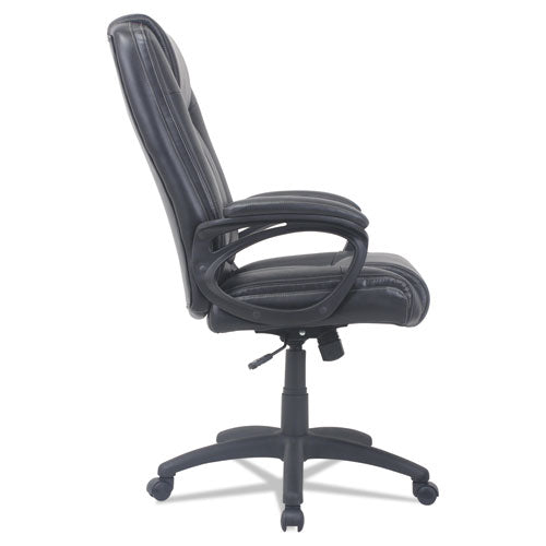 Alera Cc Series Executive High Back Leather Chair, Supports Up To 275 Lbs., Black Seat-black Back, Black Base