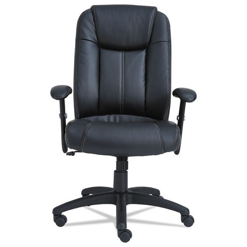 Alera Cc Series Executive High-back Swivel-tilt Leather Chair, Supports Up To 275 Lbs., Black Seat-black Back, Black Base