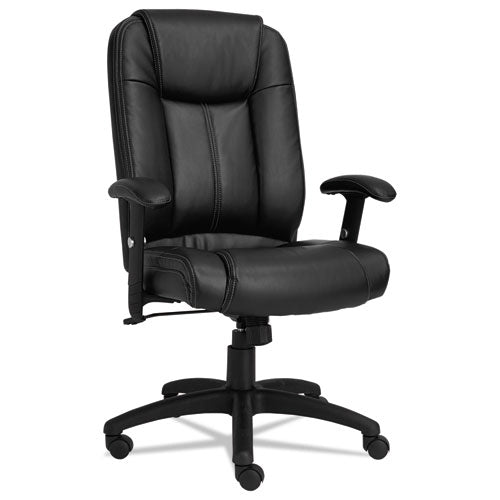 Alera Cc Series Executive High-back Swivel-tilt Leather Chair, Supports Up To 275 Lbs., Black Seat-black Back, Black Base