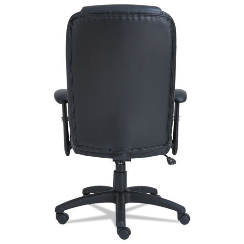Alera Cc Series Executive High-back Swivel-tilt Leather Chair, Supports Up To 275 Lbs., Black Seat-black Back, Black Base