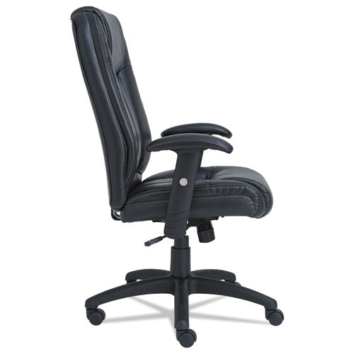 Alera Cc Series Executive High-back Swivel-tilt Leather Chair, Supports Up To 275 Lbs., Black Seat-black Back, Black Base