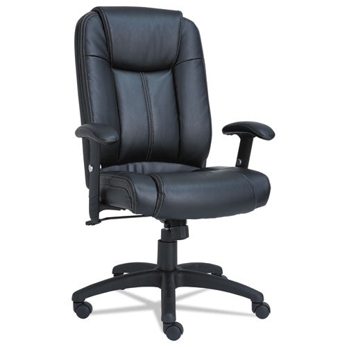 Alera Cc Series Executive High-back Swivel-tilt Leather Chair, Supports Up To 275 Lbs., Black Seat-black Back, Black Base