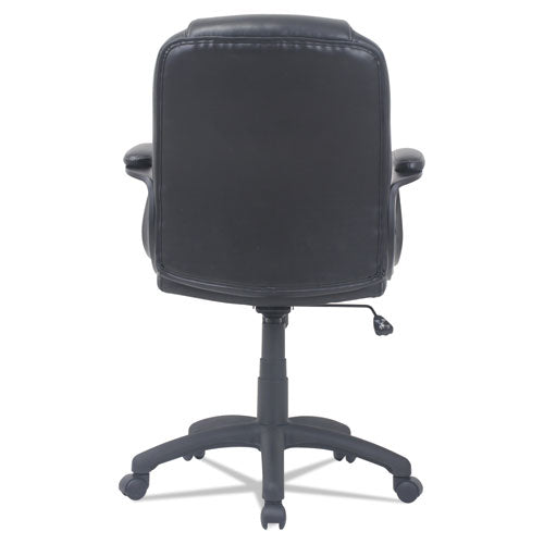 Alera Cc Series Executive Mid-back Leather Chair, Supports Up To 275 Lbs., Black Seat-black Back, Black Base