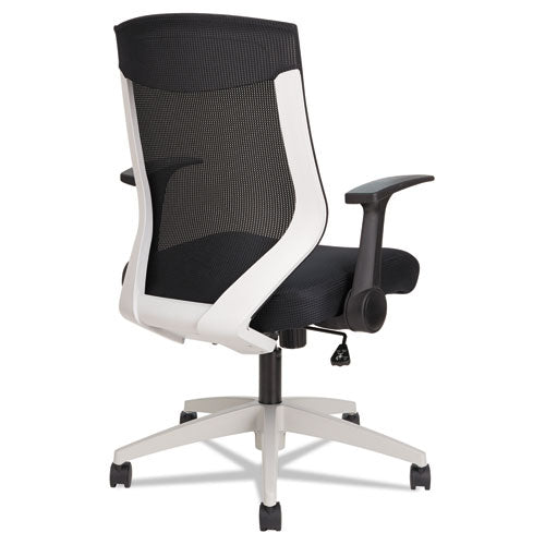 Alera Eb-k Series Synchro Mid-back Flip Arm Mesh-chair, Supports Up To 275 Lbs, Black Seat-black Back, Cool Gray Base